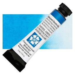 Daniel Smith Luminescent Watercolor - Iridescent Electric Blue, 5 ml, Tube and swatch