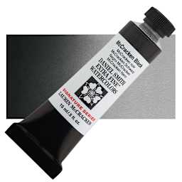 Daniel Smith Extra Fine Watercolor - McCracken Black, 15 ml Tube and swatch