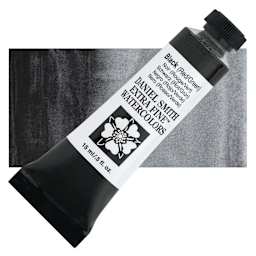 Daniel Smith Extra Fine Watercolor - Black (Red/Green), 15 ml Tube and swatch
