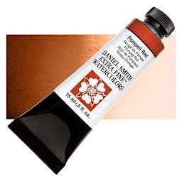 Daniel Smith Extra Fine Watercolor - Pompeii Red, 15 ml Tube and swatch