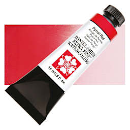 Daniel Smith Extra Fine Watercolor - Pyrrol Red, 15 ml Tube and swatch