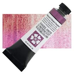 Daniel Smith Extra Fine Watercolor - Iridescent Vibrant Raspberry, 15 ml Tube and swatch