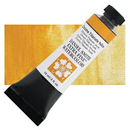 Daniel Smith Extra Fine Watercolor - Chrome Titanate Yellow, 15 ml Tube and swatch