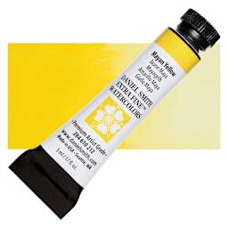Daniel Smith Extra Fine Watercolor - Mayan Yellow, 5 ml, Tube and swatch