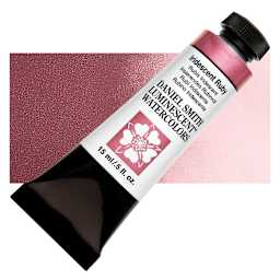 Daniel Smith Luminescent Watercolor - Iridescent Ruby, 5 ml, Tube and swatch
