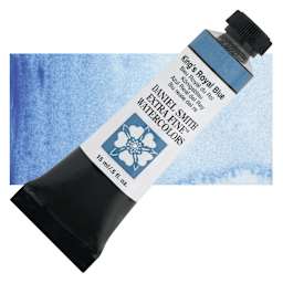 Daniel Smith Extra Fine Watercolor - King's Royal Blue, 15 ml Tube and swatch