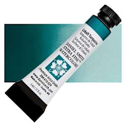 Daniel Smith Extra Fine Watercolor - Cobalt Turquoise, 5 ml, Tube and swatch