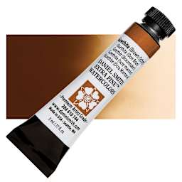 Daniel Smith Extra Fine Watercolor - Goethite Brown Ochre, 5 ml Tube and swatch