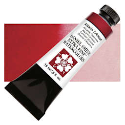 Daniel Smith Extra Fine Watercolor - Alizarin Crimson, 15 ml Tube and swatch