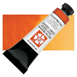 Daniel Smith Extra Fine Watercolor - Aussie Red-Gold, 15 ml, Tube and swatch
