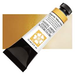 Daniel Smith Extra Fine Watercolor - Burgundy Yellow Ochre, 15 ml Tube and swatch