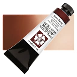 Daniel Smith Extra Fine Watercolor - Burnt Sienna, 15 ml Tube and swatch