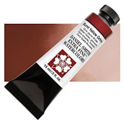 Daniel Smith Extra Fine Watercolor - Burnt Yellow Ochre, 15 ml Tube and swatch