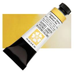 Daniel Smith Extra Fine Watercolor - Cadmium Yellow Medium Hue, 15 ml Tube and swatch