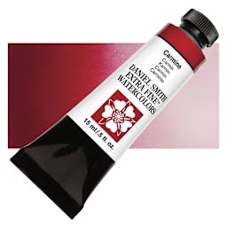 Daniel Smith Extra Fine Watercolor - Carmine, 15 ml Tube and swatch