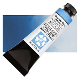 Daniel Smith Extra Fine Watercolor - Cerulean Blue Chrome, 15 ml Tube and swatch