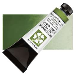 Daniel Smith Extra Fine Watercolor - Chromium Green Oxide, 15 ml Tube and swatch