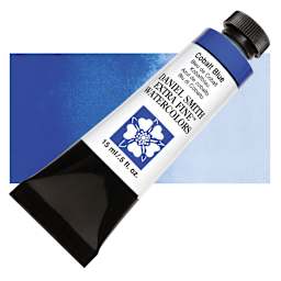 Daniel Smith Extra Fine Watercolor - Cobalt Blue, 15 ml Tube and swatch
