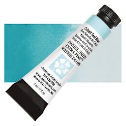 Daniel Smith Extra Fine Watercolor - Cobalt Teal Blue, 5 ml Tube and swatch