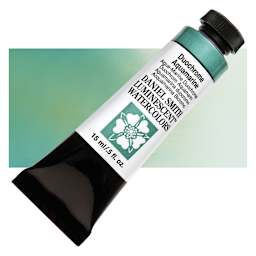 Daniel Smith Luminescent Watercolor - Duochrome Aquamarine, 15 ml, Tube and swatch