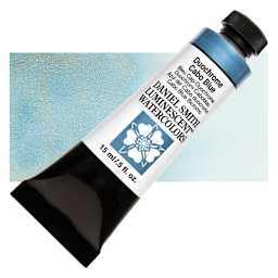 Daniel Smith Luminescent Watercolor - Duochrome Cabo Blue, 15 ml, Tube and swatch