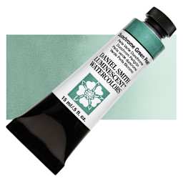 Daniel Smith Luminescent Watercolor - Duochrome Green Pearl, 15 ml, Tube and swatch