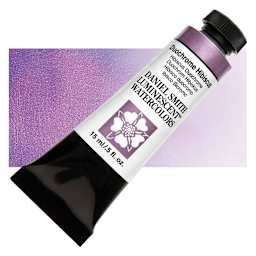 Daniel Smith Luminescent Watercolor - Duochrome Hibiscus, 15 ml, Tube and swatch