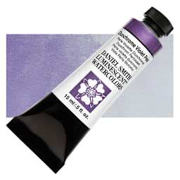 Daniel Smith Luminescent Watercolor - Duochrome Violet Pearl, 15 ml, Tube and swatch