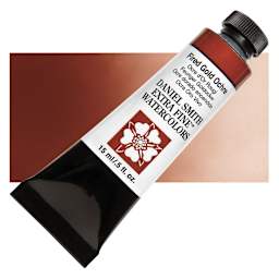 Daniel Smith Extra Fine Watercolor - Fired Gold Ochre, 15 ml Tube and swatch