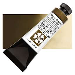 Daniel Smith Extra Fine Watercolor - German Greenish Raw Umber, 15 ml Tube and swatch