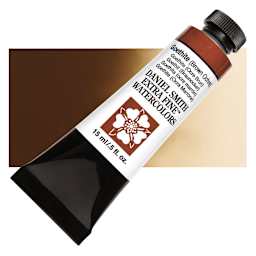 Daniel Smith Extra Fine Watercolor - Goethite Brown Ochre, 15 ml Tube and swatch