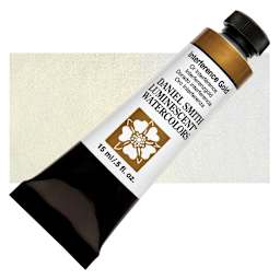 Daniel Smith Luminescent Watercolor - Interference Gold, 15 ml, Tube and swatch