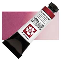 Daniel Smith Luminescent Watercolor - Iridescent Garnet, 15 ml, Tube and swatch