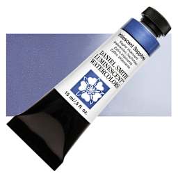 Daniel Smith Luminescent Watercolor - Iridescent Sapphire, 15 ml, Tube and swatch