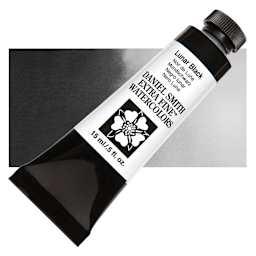 Daniel Smith Extra Fine Watercolor - Lunar Black, 15 ml Tube and swatch