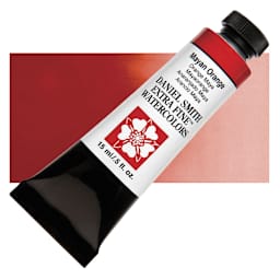 Daniel Smith Extra Fine Watercolor - Mayan Orange, 15 ml Tube and swatch