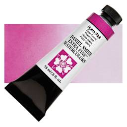 Daniel Smith Extra Fine Watercolor - Opera Pink, 15 ml Tube and swatch