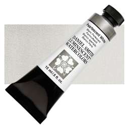 Daniel Smith Luminescent Watercolor - Pearlescent White, 15 ml, Tube and swatch