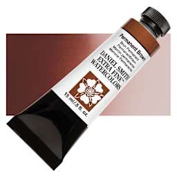 Daniel Smith Extra Fine Watercolor - Permanent Brown, 15 ml Tube and swatch