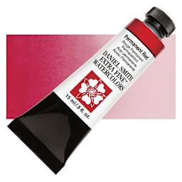 Daniel Smith Extra Fine Watercolor - Permanent Red, 15 ml Tube and swatch