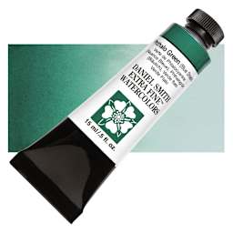 Daniel Smith Extra Fine Watercolor - Phthalo Green Blue Shade, 15 ml Tube and swatch