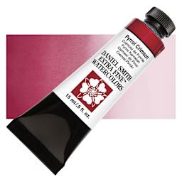 Daniel Smith Extra Fine Watercolor - Pyrrol Crimson, 15 ml Tube and swatch