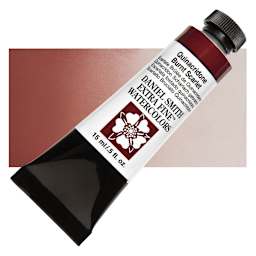 Daniel Smith Extra Fine Watercolor - Quinacridone Burnt Scarlet, 15 ml Tube and swatch