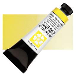Daniel Smith Extra Fine Watercolor - Quinophthalone Yellow, 15 ml Tube and swatch