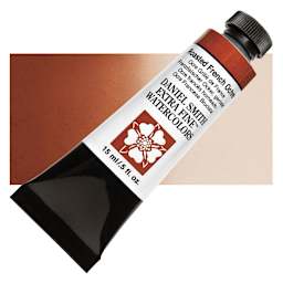 Daniel Smith Extra Fine Watercolor - Roasted French Ochre, 15 ml Tube and swatch