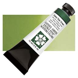 Daniel Smith Extra Fine Watercolor - Sap Green Deep, 15 ml Tube and swatch