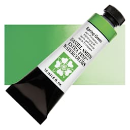 Daniel Smith Extra Fine Watercolor - Spring Green, 15 ml Tube and swatch
