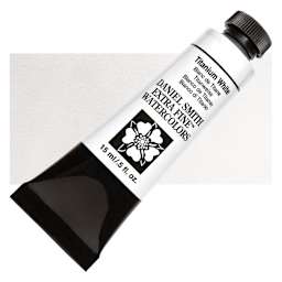 Daniel Smith Extra Fine Watercolor - Titanium White, 15 ml Tube and swatch