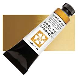 Daniel Smith Extra Fine Watercolor - Verona Gold Ochre, 15 ml Tube and swatch