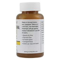 Weber Liquiglaze Natural Oil Medium - 8 oz bottle (side of bottle)